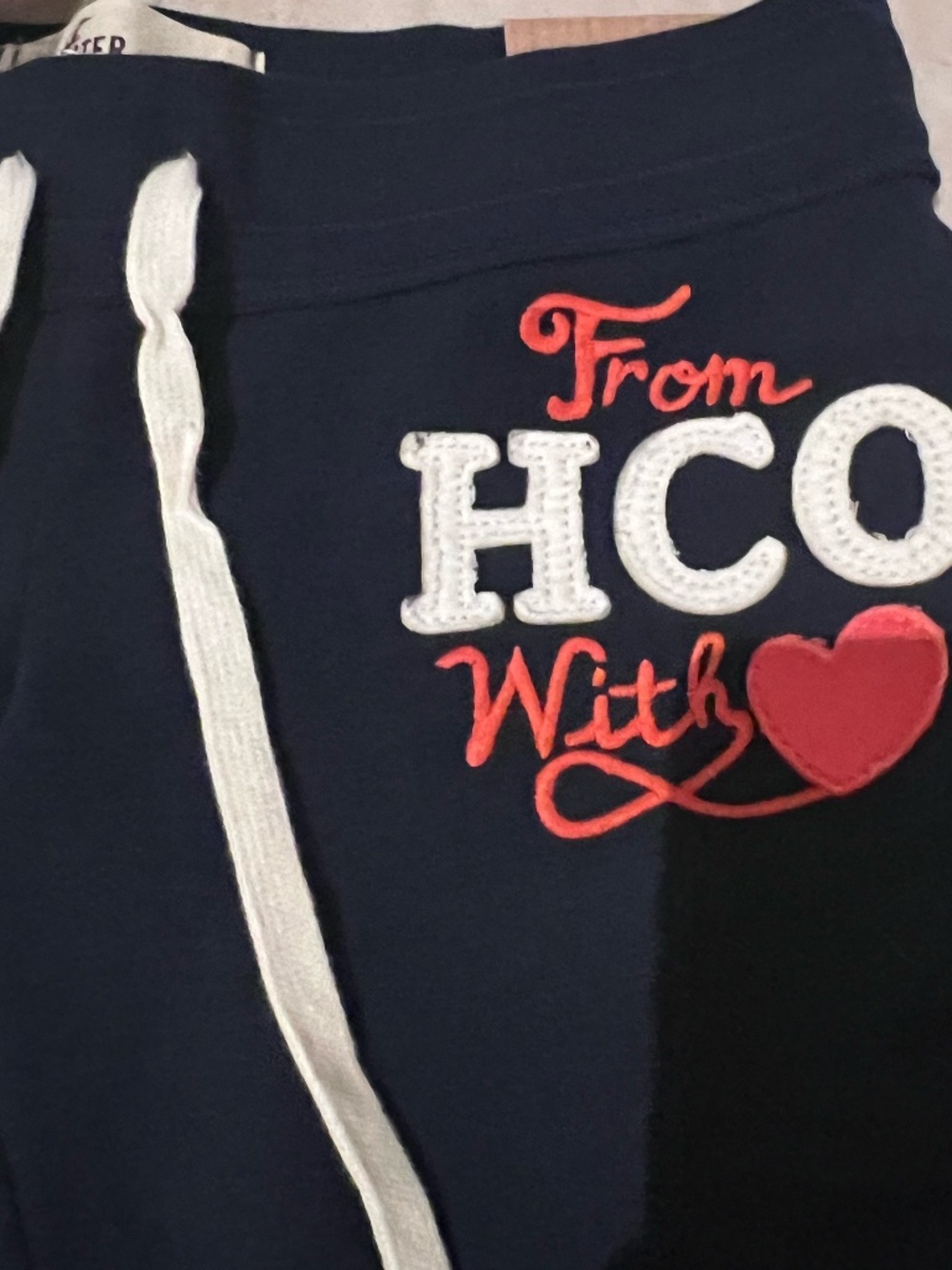 NWT Hollister Graphic Logo Awesome Butt Boot Cut Sweatpants NAVY Size SMALL RARE - Picture 2 of 4
